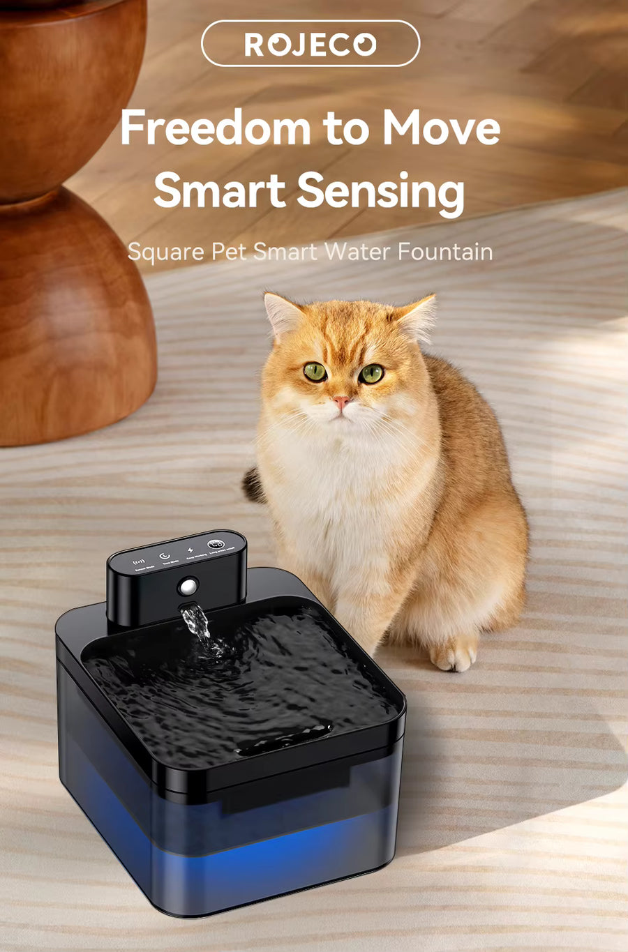 Paw Velto ROJECO Wireless Automatic Pet Water Fountain – 2600mAh